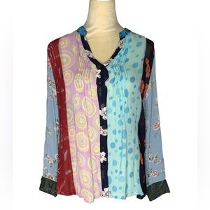 Sacred Threads Sheer Button Up Top